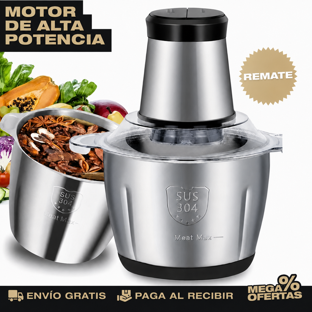Molino Picador Eléctrico MealMax Inoxidable 3 Litros –  Oferta especial 70%OFF Solo Hoy🎁