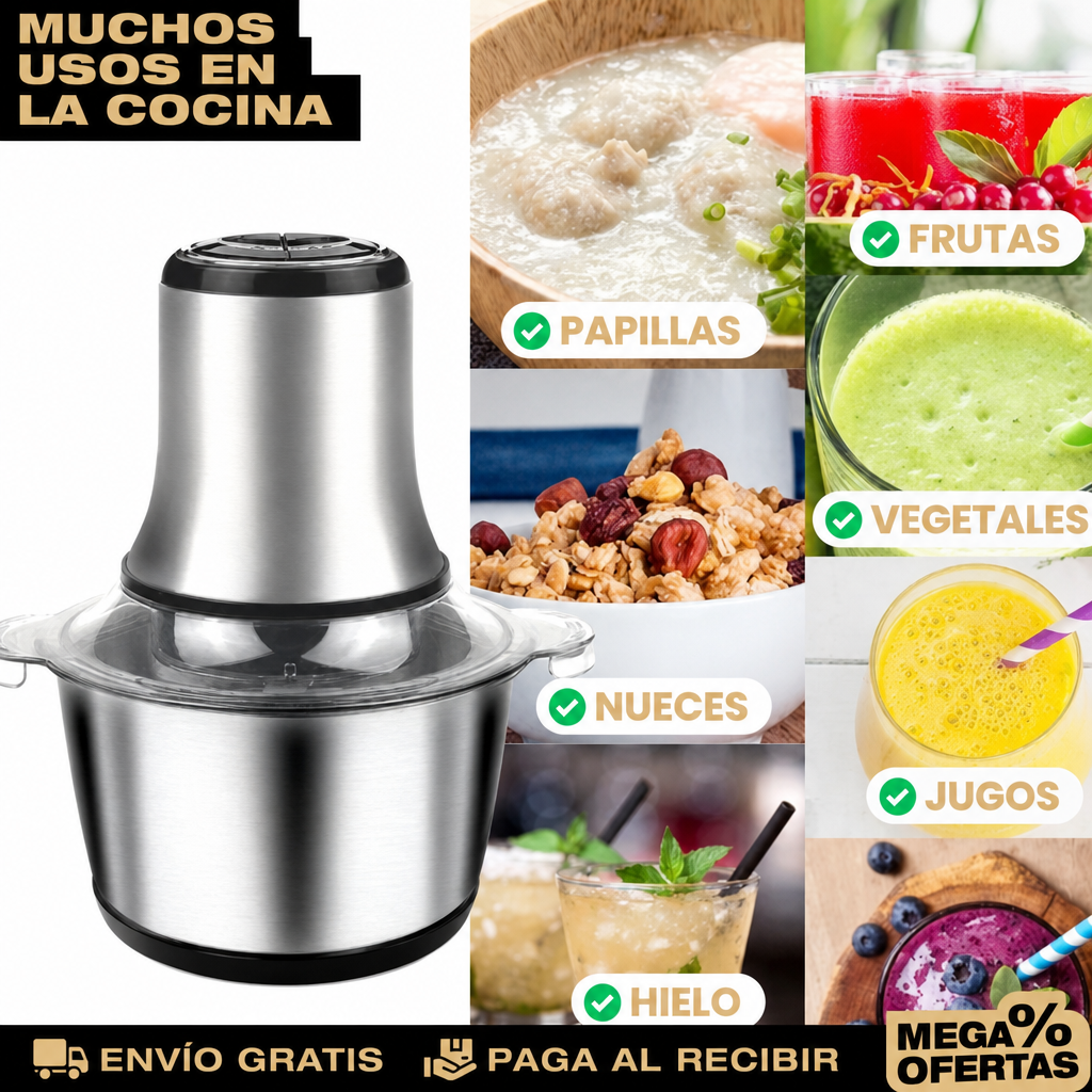 Molino Picador Eléctrico MealMax Inoxidable 3 Litros –  Oferta especial 70%OFF Solo Hoy🎁